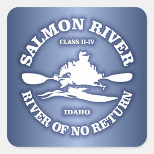 Sticker Carré La rivière Salmon (kayak)