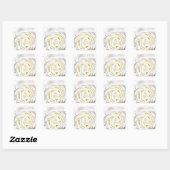 Sticker Carré La rose blanche de l'amour_ (Feuille)