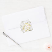 Sticker Carré La rose blanche de l'amour_ (Enveloppe)