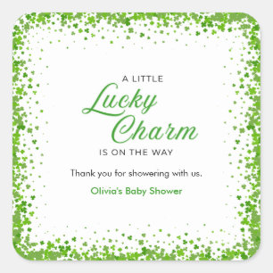 Sticker Carré La Saint-Patrick Un Petit Charme Chanceux Baby Sho