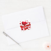 Sticker Carré la Saint-Valentin coeurs d'amour (Enveloppe)