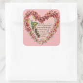 Sticker Carré La Saint-Valentin victorienne avec le sentiment ir (Sac)