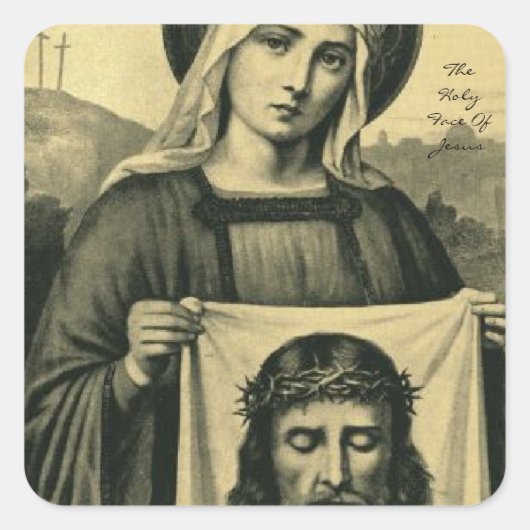 Sticker Carré La Sainte Face De Jésus (Devant)