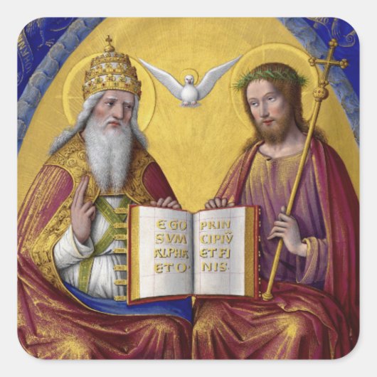 Sticker Carré La Sainte Trinité par Jean Bourdichon vers 1508 (Devant)