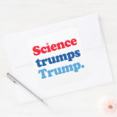 Sticker Carré La science l'emporte sur Trump (Enveloppe)