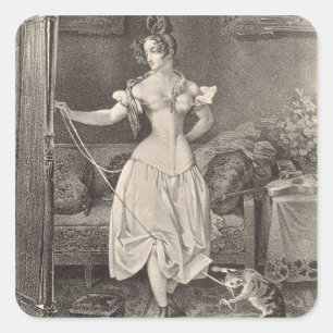 Sticker Carré La Séjour-dentelle, gravée par Alfred Léon