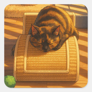 Sticker Carré La sieste ensoleillée de Suki