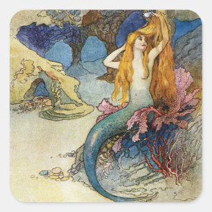 Sticker Carré "La sirène" de Warwick Goble