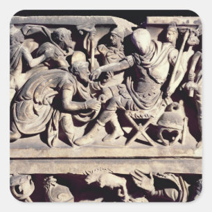 Sticker Carré La soumission d'un barbare à un romain
