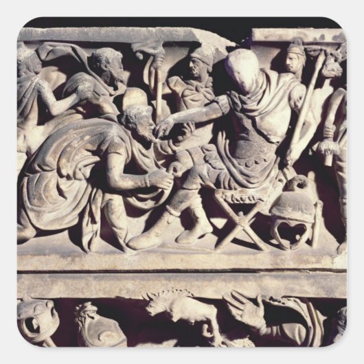 Sticker Carré La soumission d'un barbare à un romain (Devant)