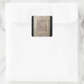 Sticker Carré La stèle de Brahman représentant le Trimurti (Sac)
