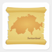 Sticker Carré La Suisse En Parchemin (Devant)