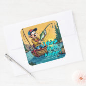 Sticker Carré La surprise d'un jeune pêcheur (Enveloppe)