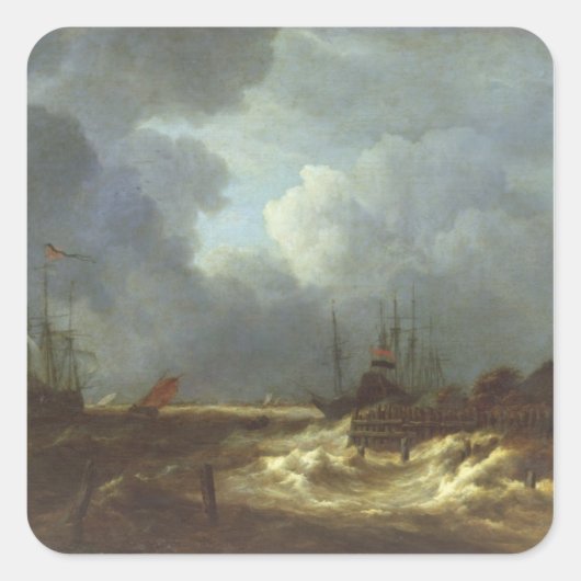 Sticker Carré La tempête (Devant)