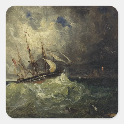 Sticker Carré La Tempête - Félix Ziem (Devant)