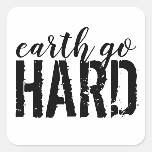 Sticker Carré la terre va HARD (Devant)