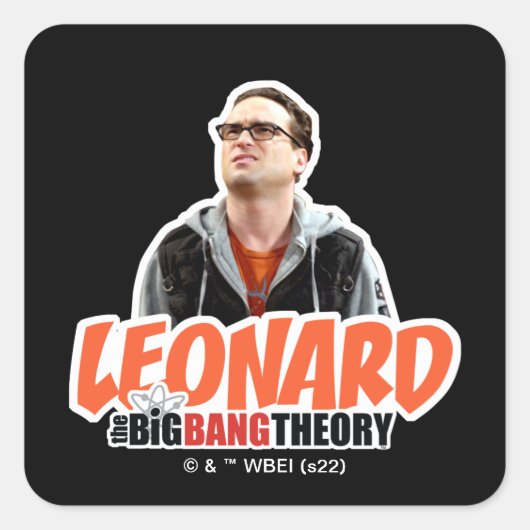 Sticker Carré La théorie du Big Bang | Leonard (Devant)