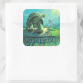 Sticker Carré La tortue et l'art du lièvre (Sac)