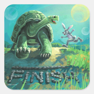 Sticker Carré La tortue et l'art du lièvre