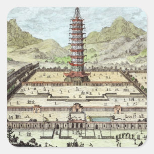 Sticker Carré La tour de porcelaine de Nanking, plaque 12 de 'En