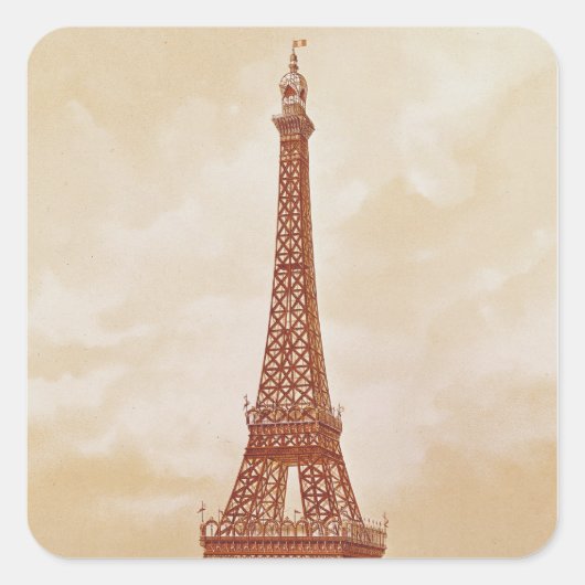 Sticker Carré La Tour Eiffel, 1889 (Devant)