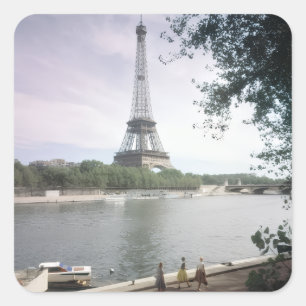 Sticker Carré La Tour Eiffel. Paris, vers 1960.
