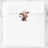 Sticker Carré La vache sotte - "Sérieusement ?" Conception amusa (Sac)