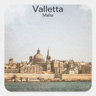 Sticker Carré La Valette Malte Méditerranée