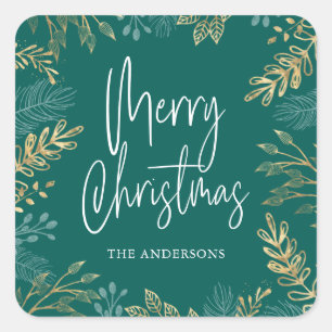 Sticker Carré La verdure de Noël dorée pendant les vacances Tu