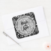 Sticker Carré La verdure de Noël Fabriquée avec amour (Enveloppe)
