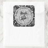 Sticker Carré La verdure de Noël Fabriquée avec amour (Sac)