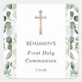 Sticker Carré La verdure | Première Invitation à la communion (Devant)