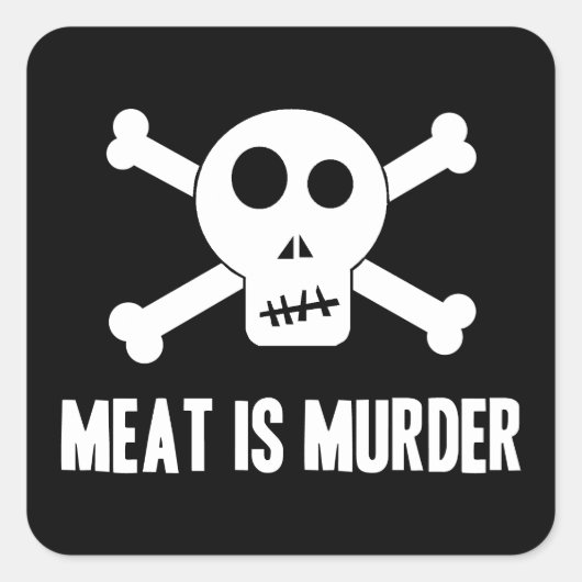Sticker Carré La viande est un meurtre (Devant)