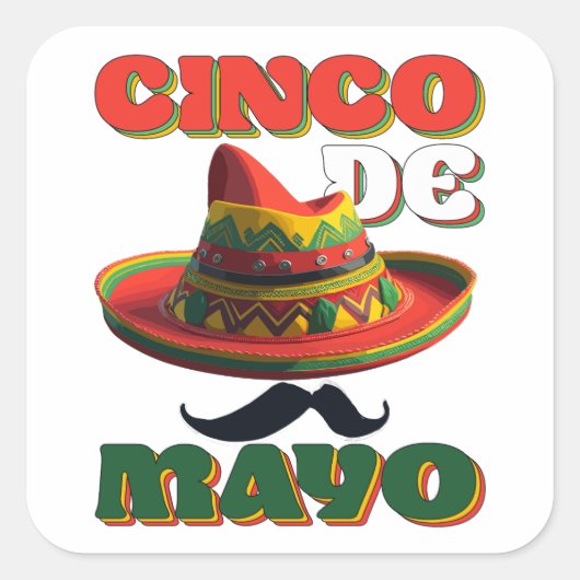 STICKER CARRÉ LA VICTOIRE DU MEXIQUE. (Devant)