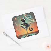 Sticker Carré La Vie D'Un Chat De Femme De Chaussure (Enveloppe)