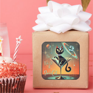 Sticker Carré La Vie D'Un Chat De Femme De Chaussure