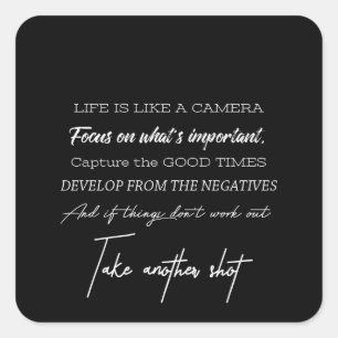 Sticker Carré la vie est comme une caméra