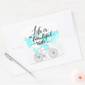 Sticker Carré La Vie Est Une Belle Balade Bleue (Enveloppe)