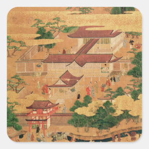 Sticker Carré La vie et les passe-temps de la cour japonaise,