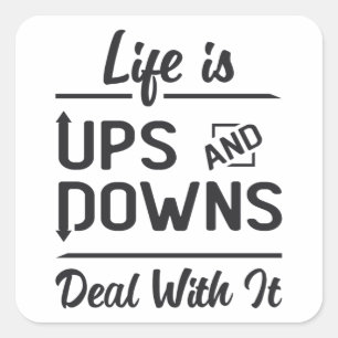 Sticker Carré La Vie stock Sur Le Marché Est Ups Et Downs Trader