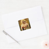 Sticker Carré La Vierge des Roses par William Bouguereau (Enveloppe)