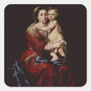 Sticker Carré La Vierge du Rosaire, c.1650