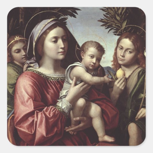 Sticker Carré La Vierge et l'enfant (Devant)