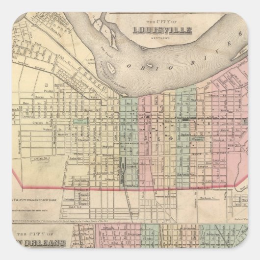 Sticker Carré La ville de Louisville, Kentucky (Devant)