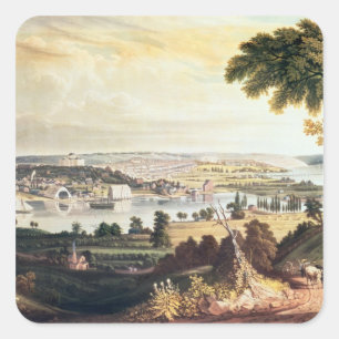 Sticker Carré La ville de Washington de l'extérieur de la Marine