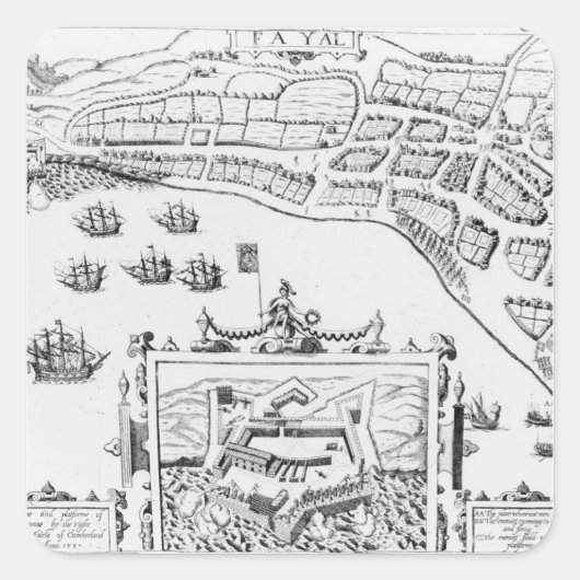 Sticker Carré La ville et Platforme de Fayall (Devant)