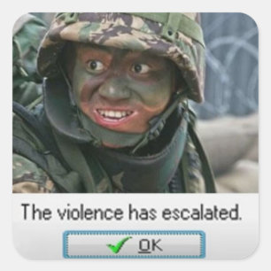 Sticker Carré La violence a escaladé