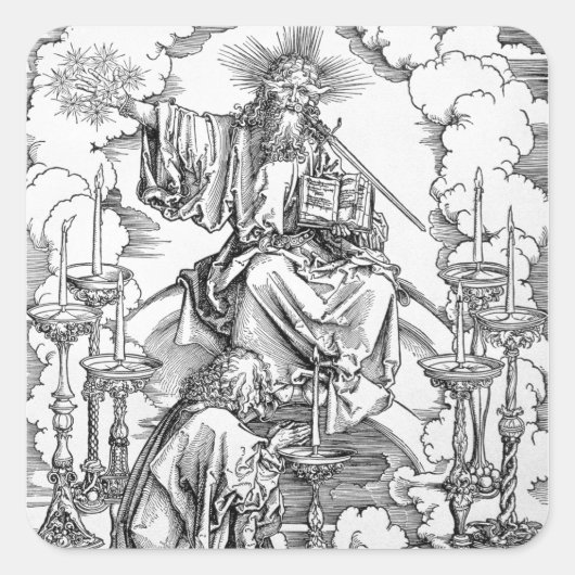 Sticker Carré La vision des sept chandeliers (Devant)