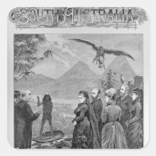 Sticker Carré La visite de la reine à la Cour d'Australie du Sud