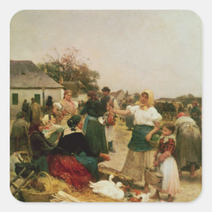 Sticker Carré La volaille lancent sur le marché, 1885